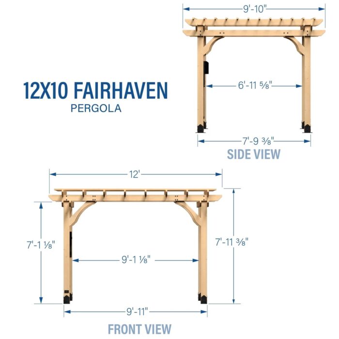 12×10 Fairhaven Pergola Natural - Image 8