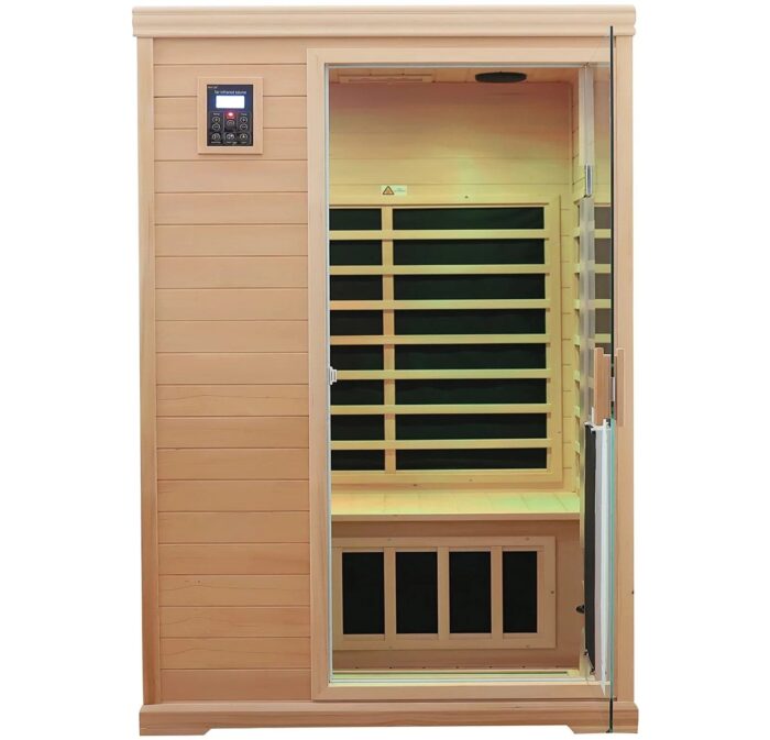 KUNSANA Far infrared sauna room,One person size, Hemlock Wooden Far Infrared Sauna for Home