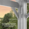 14x10 hawthorne traditional steel pergola with sail shade soft canopy - Image 2