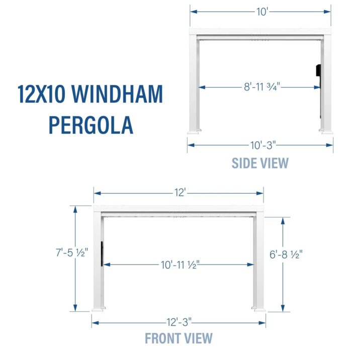 12×10 Windham Modern Steel Pergola With Sail Shade Soft Canopy - Image 12