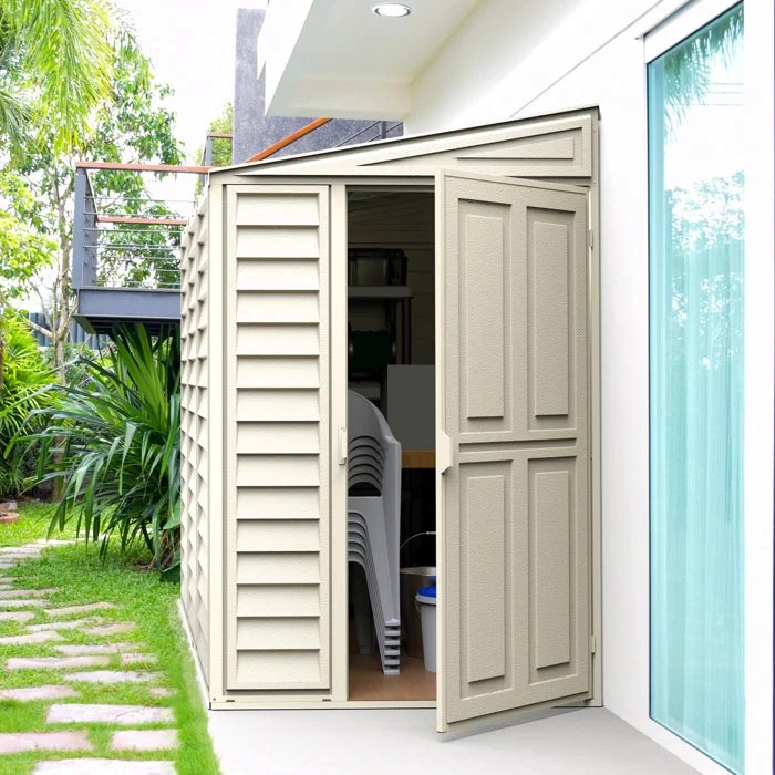 SideMate 4 ft. W x 8 ft. D Plastic Lean-To Storage Shed Installation Included - Image 2