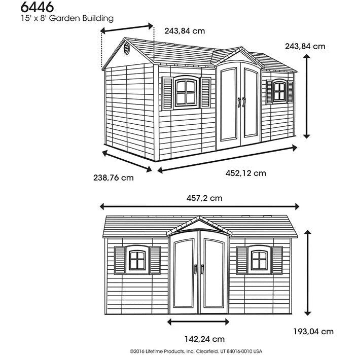 Side Entry 15 ft. W x 8 ft. D Plastic Storage Shed - Image 5