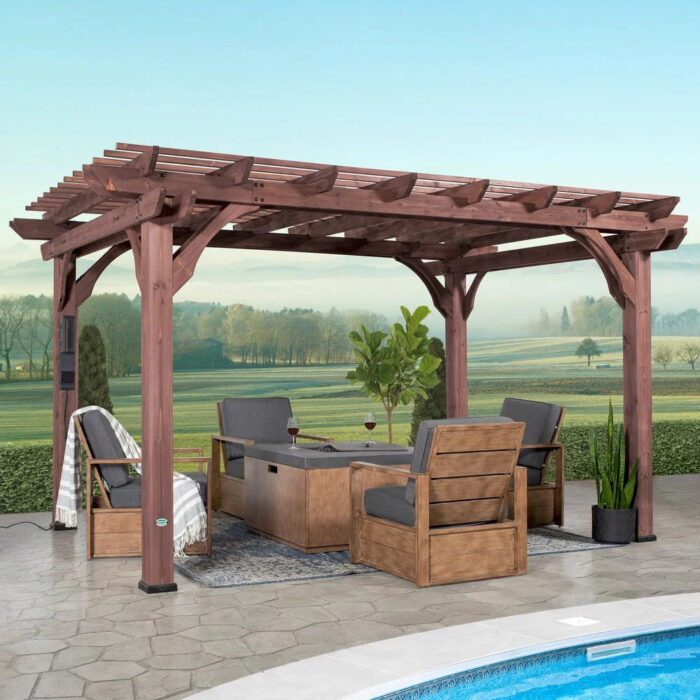 Somerville 14x10 pergola – walnut stain - Image 2