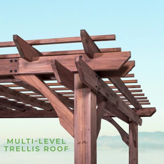 Somerville 14x10 pergola – walnut stain - Image 8