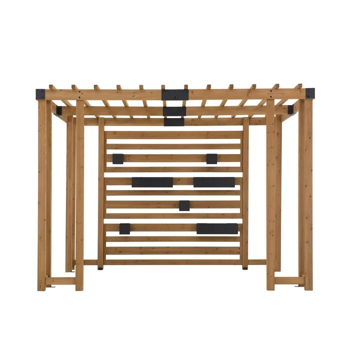 SummerCove 10.5 ft. x 10 ft. Cedar Wood Pergola with Adjustable Hanging Planters - Image 2