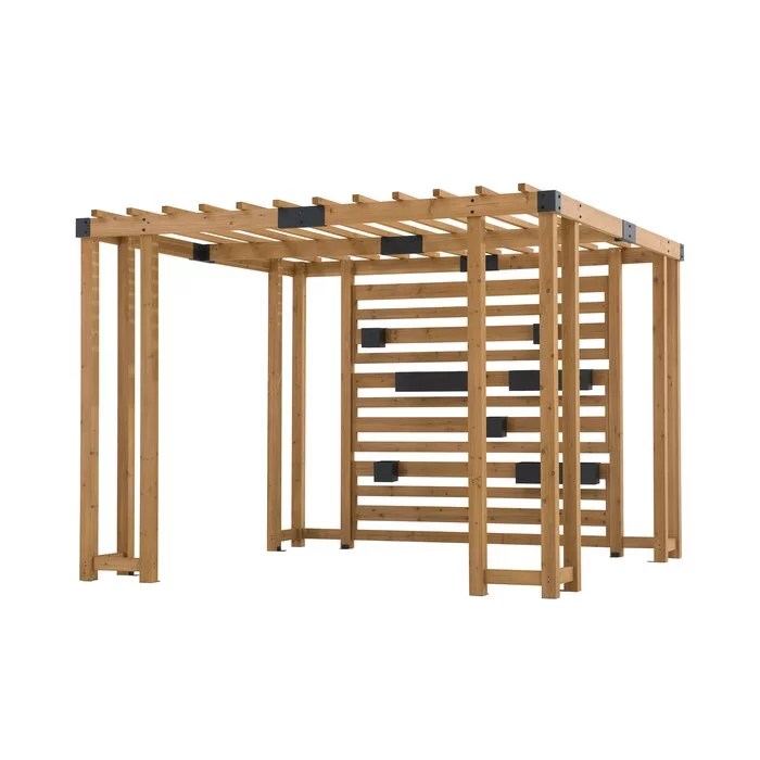 SummerCove 10.5 ft. x 10 ft. Cedar Wood Pergola with Adjustable Hanging Planters - Image 9