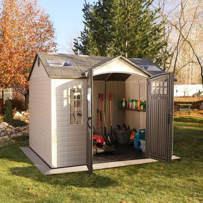 Lifetime 10ft x 8ft Outdoor Storage Shed with Carriage Doors - Image 4