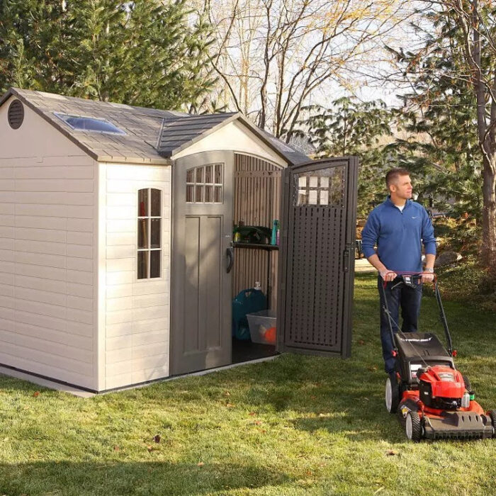 Lifetime 10ft x 8ft Outdoor Storage Shed with Carriage Doors - Image 3