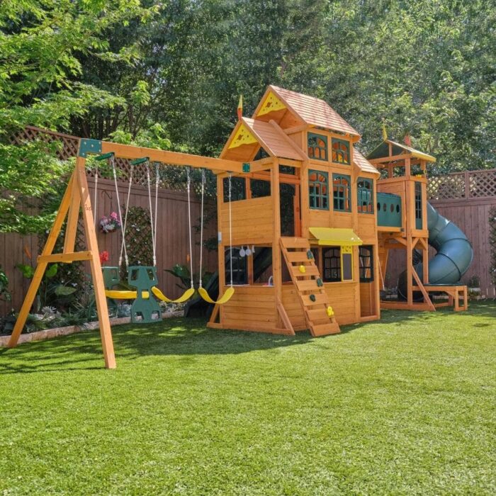 Kids Kidkraft Bear Cave Lodge Swing Set / Playset - Image 6