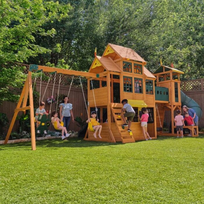 Kids Kidkraft Bear Cave Lodge Swing Set / Playset - Image 7