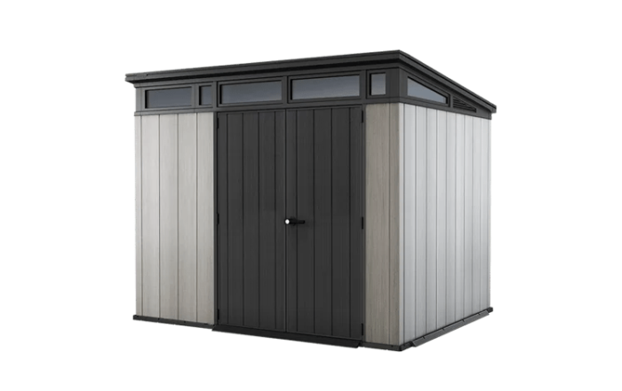 Keter Artisan 9×7 Foot Large Outdoor Shed with Floor with Modern Design for Patio Furniture