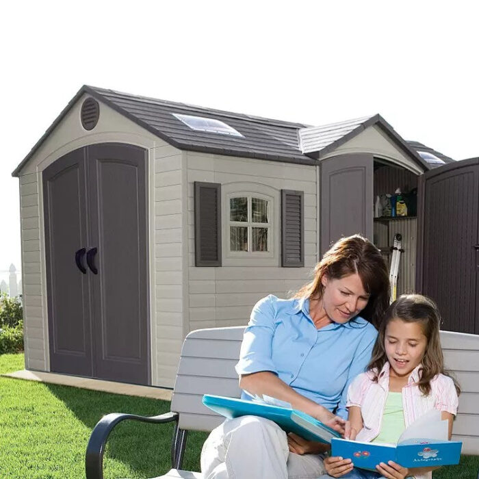 Lifetime 15′ x 8′ Dual-Entry Outdoor Storage Shed - Image 6