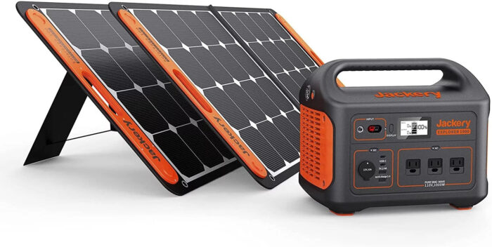 Jackery Solar Generator 1000, Explorer 1000 and 2X SolarSaga 100W with 3x110V/1000W AC Outlets, Solar Mobile Lithium Battery Pack for Outdoor…