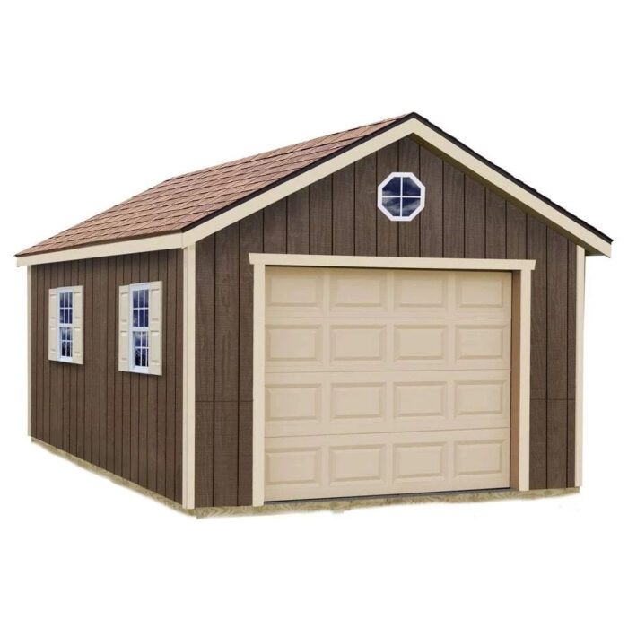 Sierra 12 ft. x 20 ft. Wood Garage Kit with Floor Installtion Included