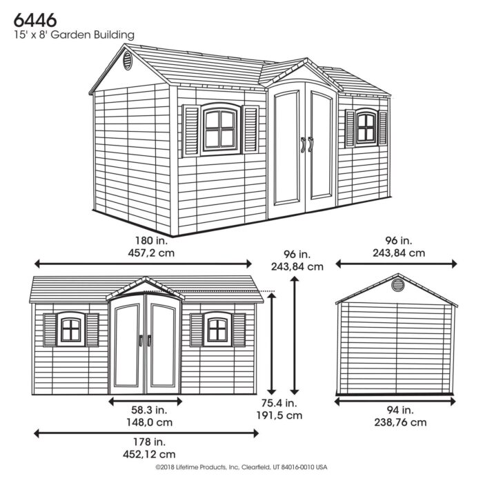 Lifetime Garden Shed – 15 ft. x 8 ft. - Image 2