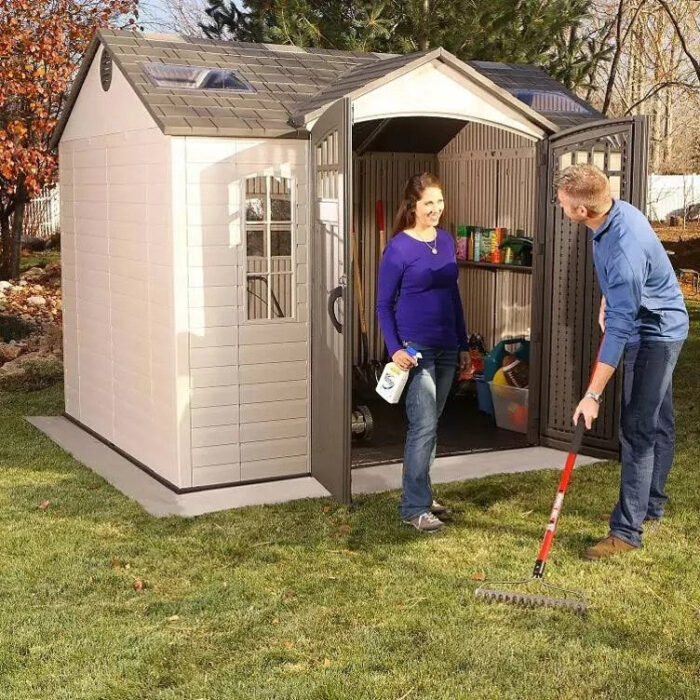 Lifetime 10ft x 8ft Outdoor Storage Shed with Carriage Doors - Image 5