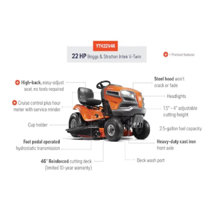 Husqvarna 46″ 22 HP Riding Mower YTH22V46 - Image 2