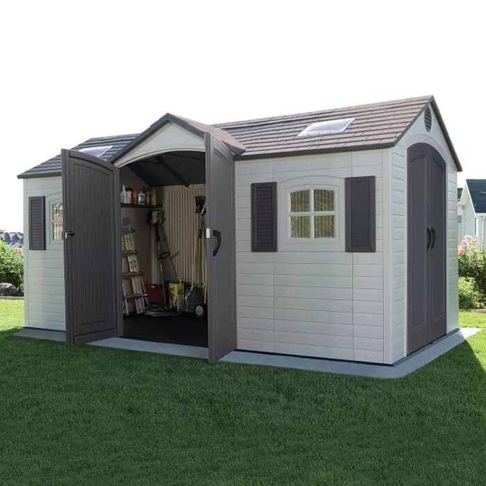 Lifetime 15′ x 8′ Dual-Entry Outdoor Storage Shed - Image 4